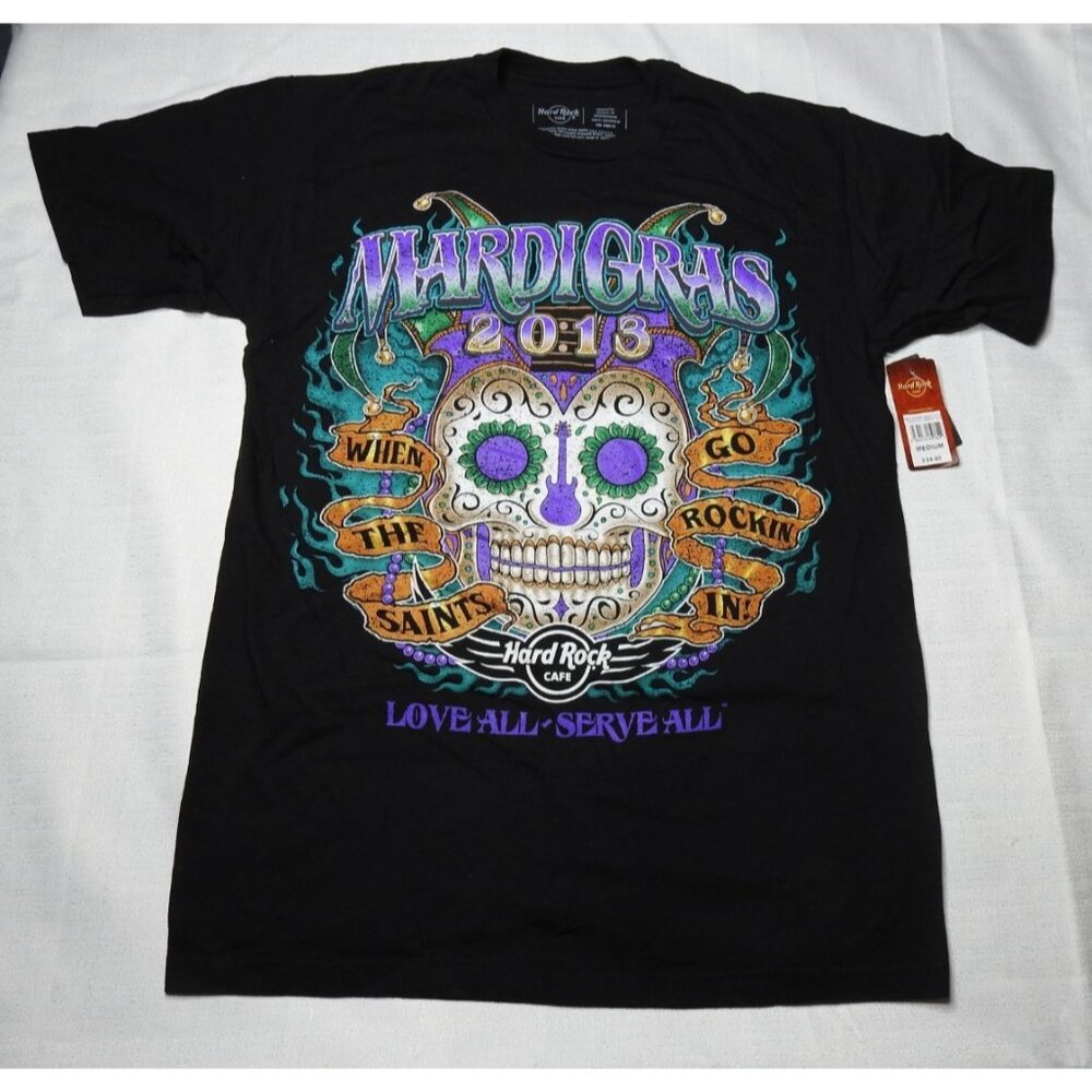 New Hard Rock Cafe Mardi Gras 2013 Sz M Black Purple